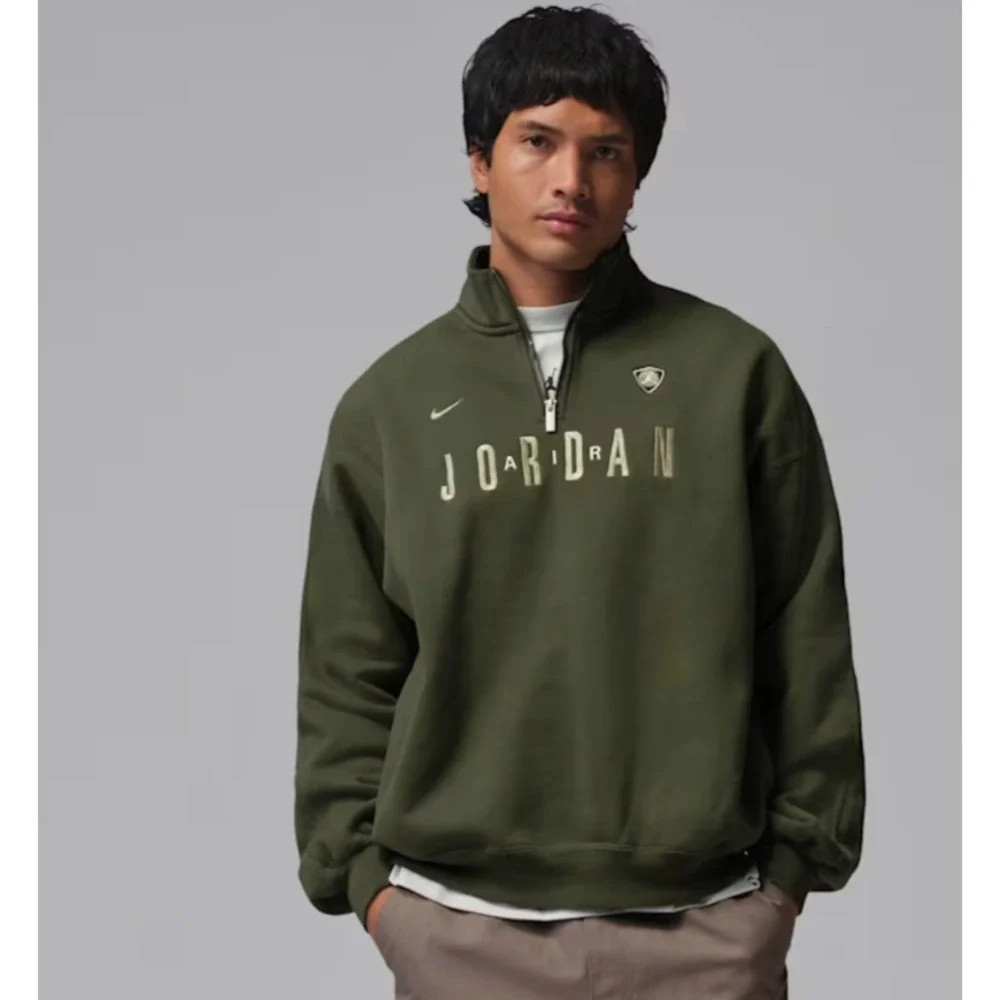 Jordan Flight Men's Graphic Fleece 1/4-Zip Cargo Khaki Large  NWT